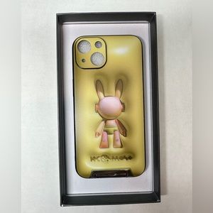 iPhone 14 3D picture case with hiding stand yellow